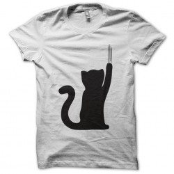 T-shirt little cat paw in the air that claw white sublimation