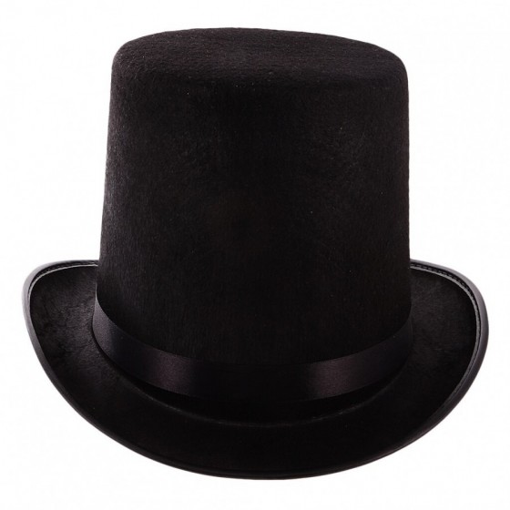 Chapeau de magicien en feutre noir