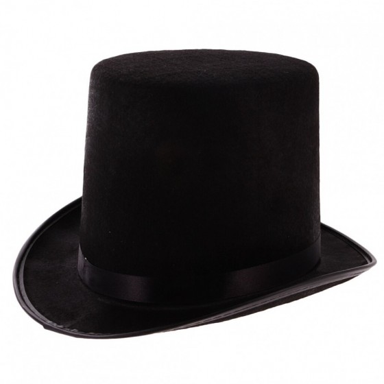 Chapeau de magicien en feutre noir