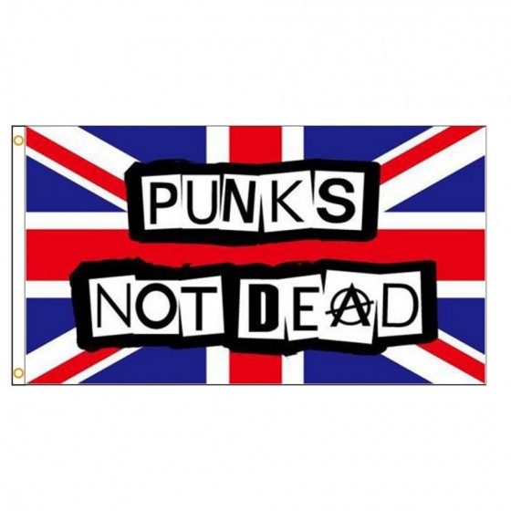 Drapeau punk not dead Anarchiste  90x150cm  3x5 pieds