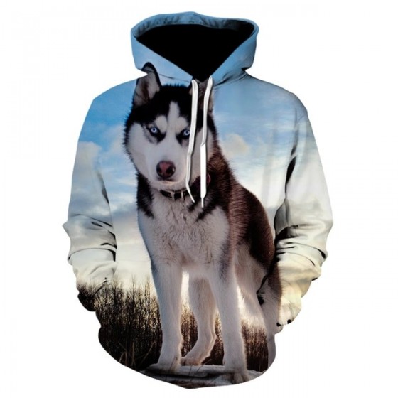 husky hoodie printed 3d