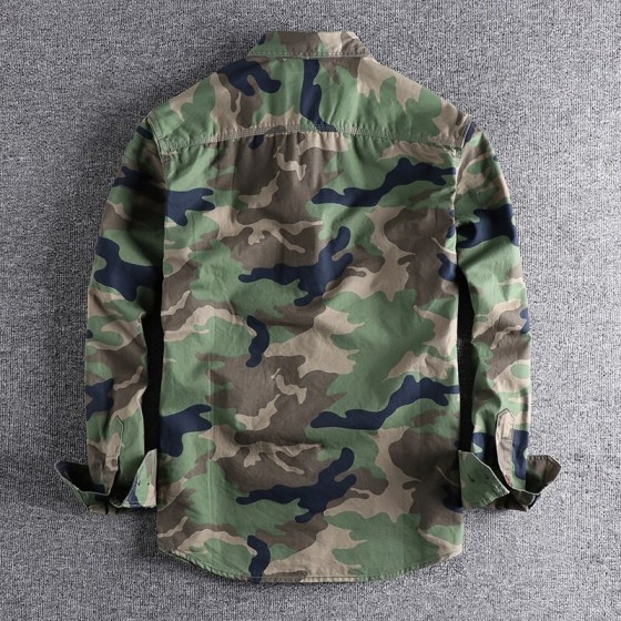 Military camouflage botton shirt