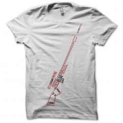 Sniper weapon t-shirt in text form art work white sublimation
