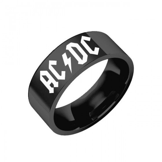 Bague AC/DC rétro Rock en acier inoxydable