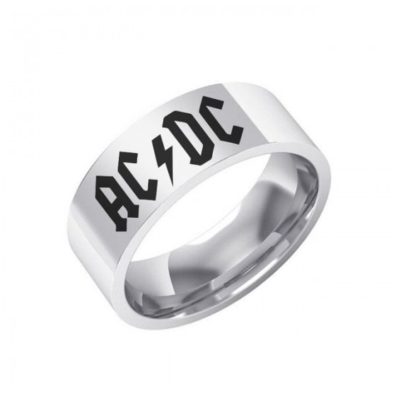 Bague AC/DC rétro Rock en acier inoxydable