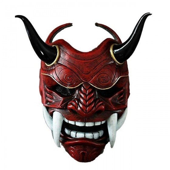Samurai mask latex cosplay Hannya devil Oni samouraï Noh Kabuki Prajna