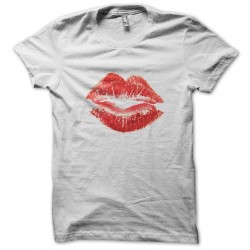 Red lips t-shirt in white sublimation