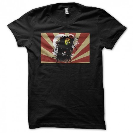 Bob Marley t-shirt on Japanese rays black sublimation