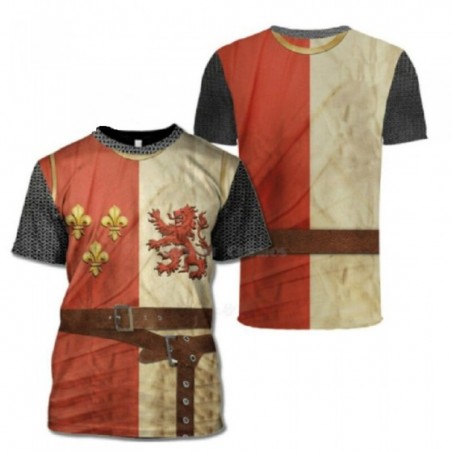 Tee shirt de chevalier armoiries médiéval vintage sublimation