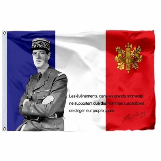 drapeau Charles de Gaulle 90x150cm