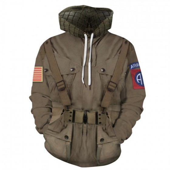 veste américaine airborn 101 2ème guerre mondiale sweat à capuche cosplay