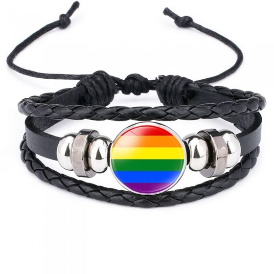 Leather bracelet Gay...