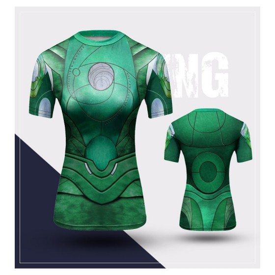 tee shirt green lantern pour femme cosplay gym sublimation