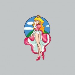T-shirt Princess Peach Parody Marilyn Monroe Gray Sublimation