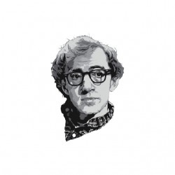Woody Allen portrait white sublimation drawing t-shirt