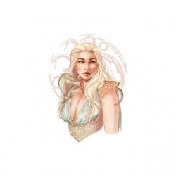 Tee shirt le Trône de Fer Daenerys Targaryen portrait dessin  sublimation