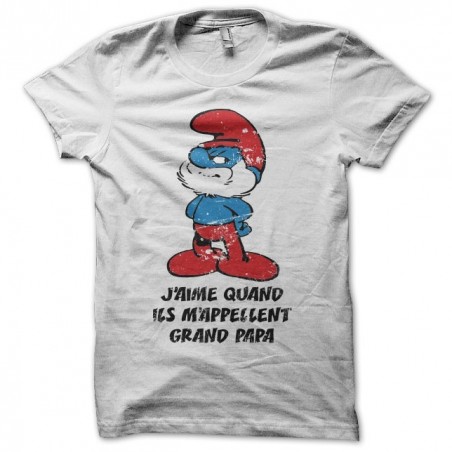 T-shirt Grand Schtroumph misappropriation Grand Papa used white sublimation