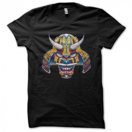Japanese samurai mask black sublimation t-shirt