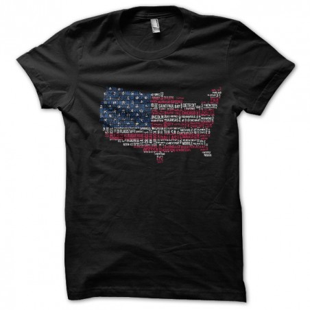 Graphic black sublimation graphic USA map t-shirts