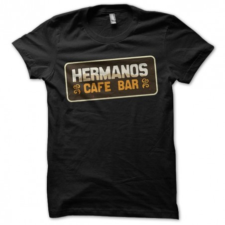 Hermanos bar restaurant black sublimation t-shirt