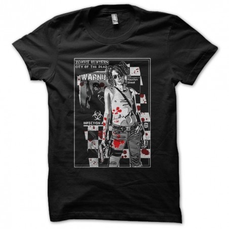 Zombie Hunter City of the dead black sublimation t-shirt