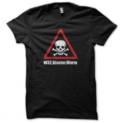 Tee shirt panneau danger de mort W32 Blaster Worm  sublimation