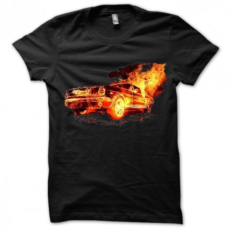 Mustang t-shirt in black sublimation fire
