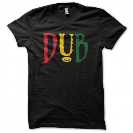 T-shirt Dub green yellow red skull black sublimation