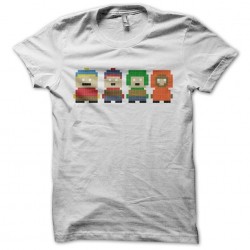 South Park parody white pixel sublimation t-shirt