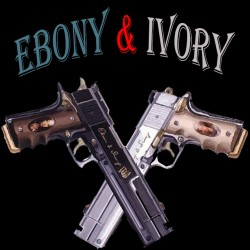 T-shirt video game Ebony & Ivory Devil's weapons may in black sublimation