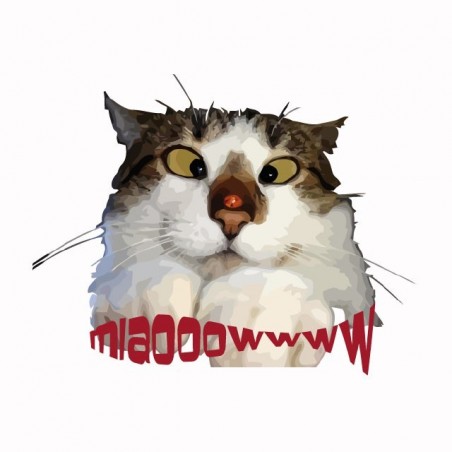T-shirt cat that ladle white sublimation