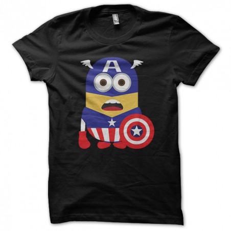 Captain America minions parody black sublimation t-shirt