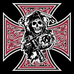 Tee shirt  avec logo Sons Of Anarchy Croix de malte en  sublimation