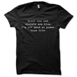 Humorous poem t-shirt in English roses are red black sublimation