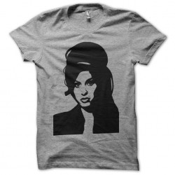 Tee shirt Amy Winehouse silhouette gris sublimation