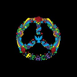 Peace design hippie black sublimation t-shirt