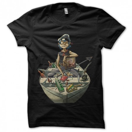 t-shirt gorillaz on the black boat sublimation