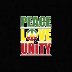 Peace love unity black sublimation t-shirt