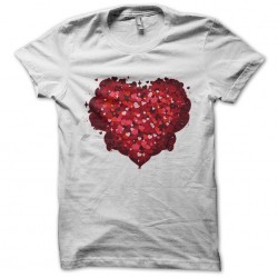 white sublimation love hearts t-shirt
