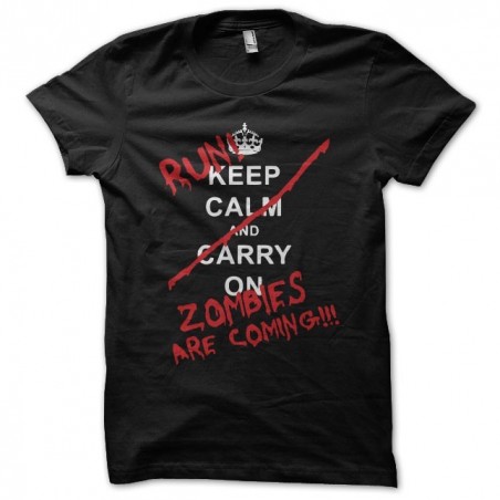 Keep Calm parody zombies t-shirt black sublimation