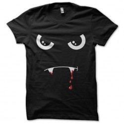 Black sublimation vampire face t-shirt
