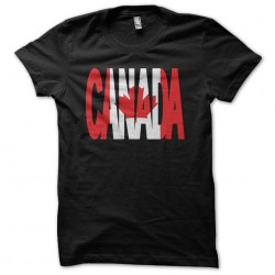 Canada flag black sublimation text t-shirt