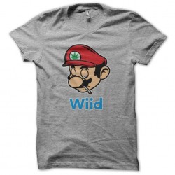 Mario Wii parody Wiid cannabis gray sublimation t-shirt