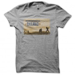 Tee shirt Transcontinental Railroad vintage gris sublimation