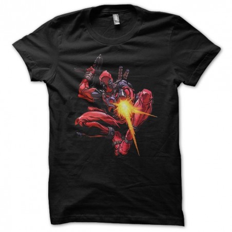 T-shirt video game shooter deadpool drawing black sublimation