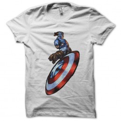 Captain america comic white sublimation t-shirt