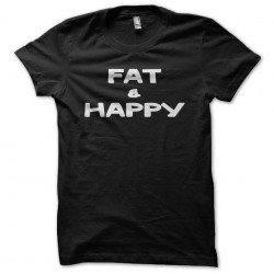 Fat & Happy black sublimation t-shirt