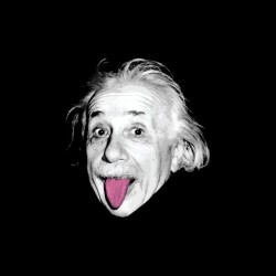 Albert Einstein pink tongue black sublimation t-shirt