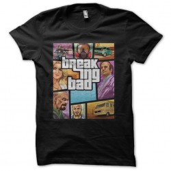Tee Shirt Breaking Bad parody GTA 5 black sublimation