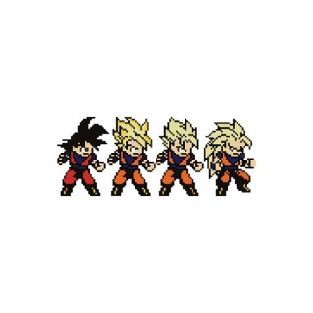 Tee shirt Son Goku evolution pixel art  sublimation